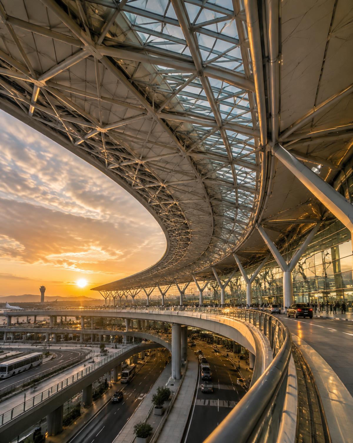 Large transport terminal structure